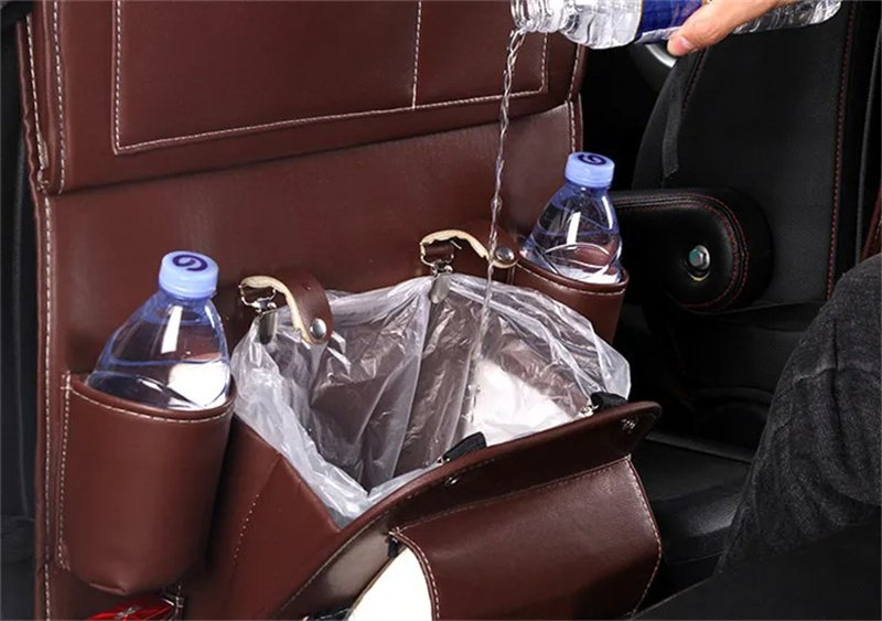PU Leather Car Seat Organizer – Back Tray Storage Bag 7 PU Leather Car Seat Organizer – Back Tray Storage Bag
