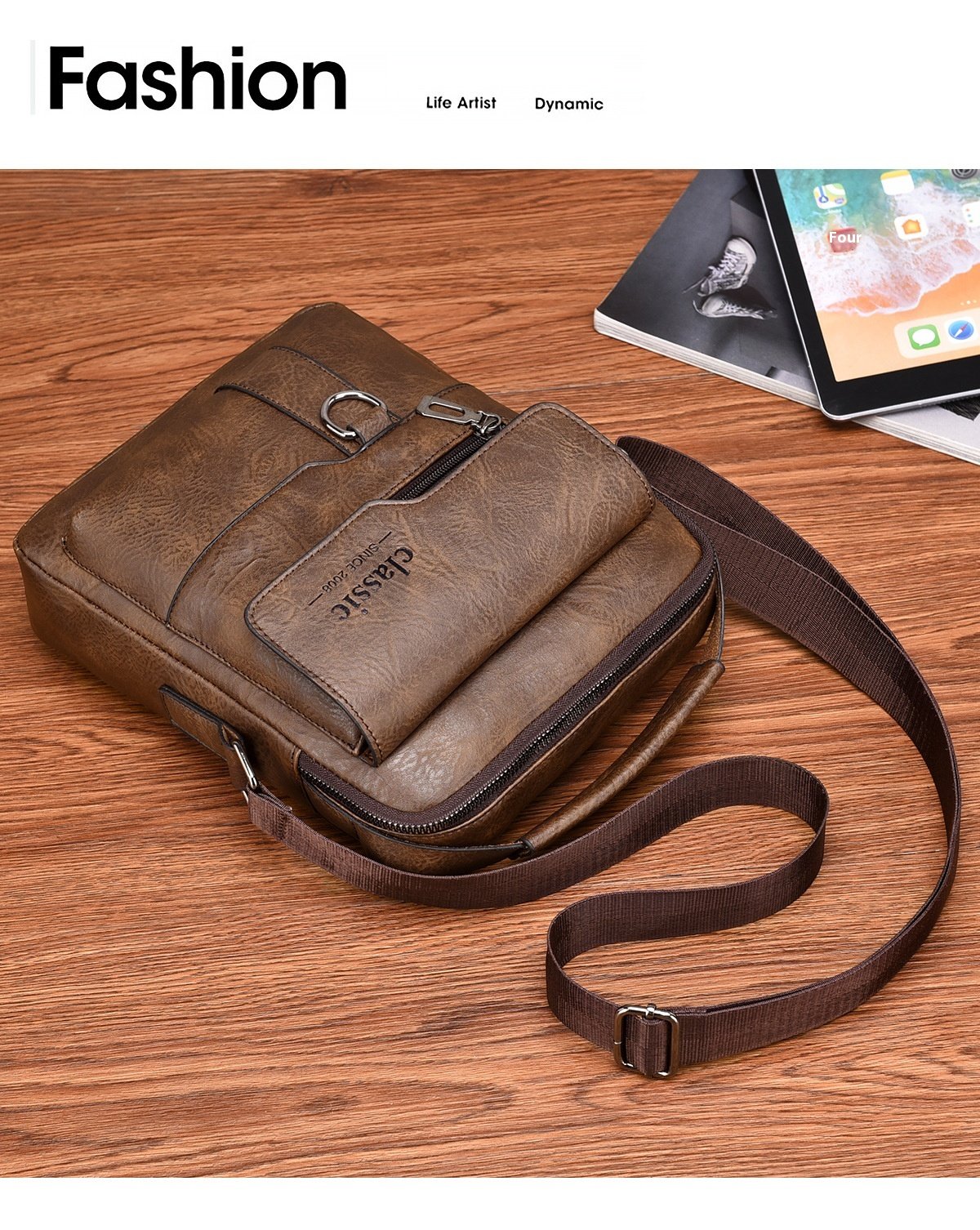 Men’s Messenger Bag – PU Leather Retro Crossbody 15 Men’s Messenger Bag – PU Leather Retro Crossbody