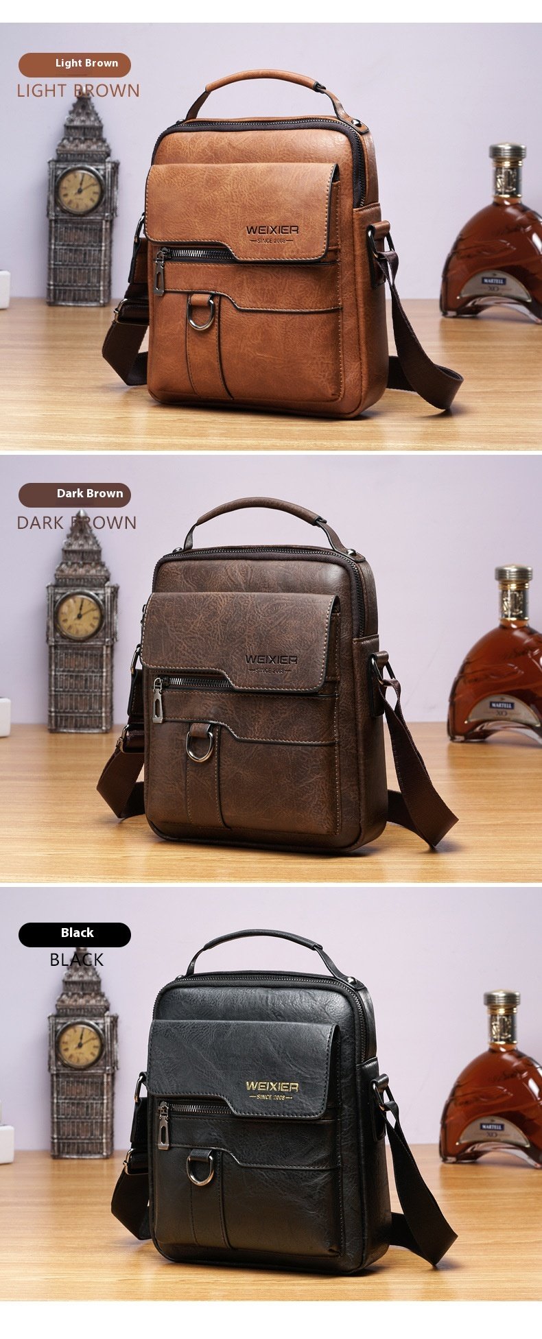 Men’s Messenger Bag – PU Leather Retro Crossbody 7 Men’s Messenger Bag – PU Leather Retro Crossbody