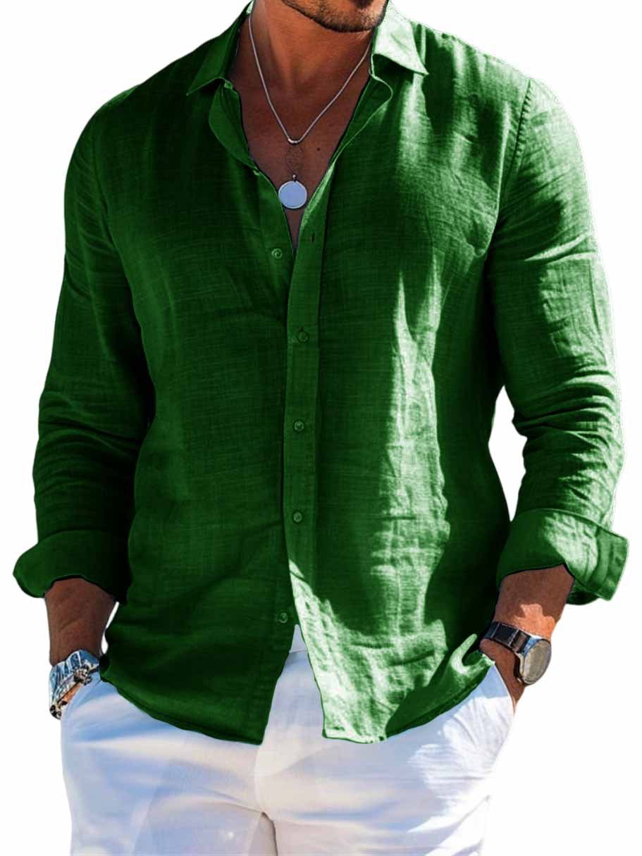 Men’s Long Sleeve Loose Shirt-Casual Solid Color Plus Size 11 Men’s Long Sleeve Loose Shirt-Casual Solid Color Plus Size