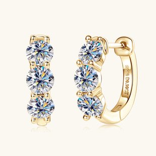Moissanite Earrings for Women Gold & White 0.3ct Pair 5 Moissanite Earrings for Women Gold & White 0.3ct Pair