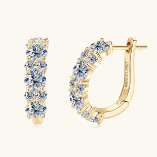 Moissanite Earrings for Women Gold & White 0.3ct Pair 8 Moissanite Earrings for Women Gold & White 0.3ct Pair