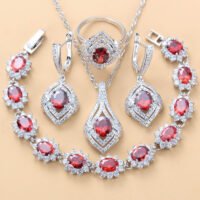 Inlaid Gemstone Pendant Earrings Necklace Ring Set 4 PCs 1 afecb65c-65b7-496b-a980-3157e68cab08.jpg