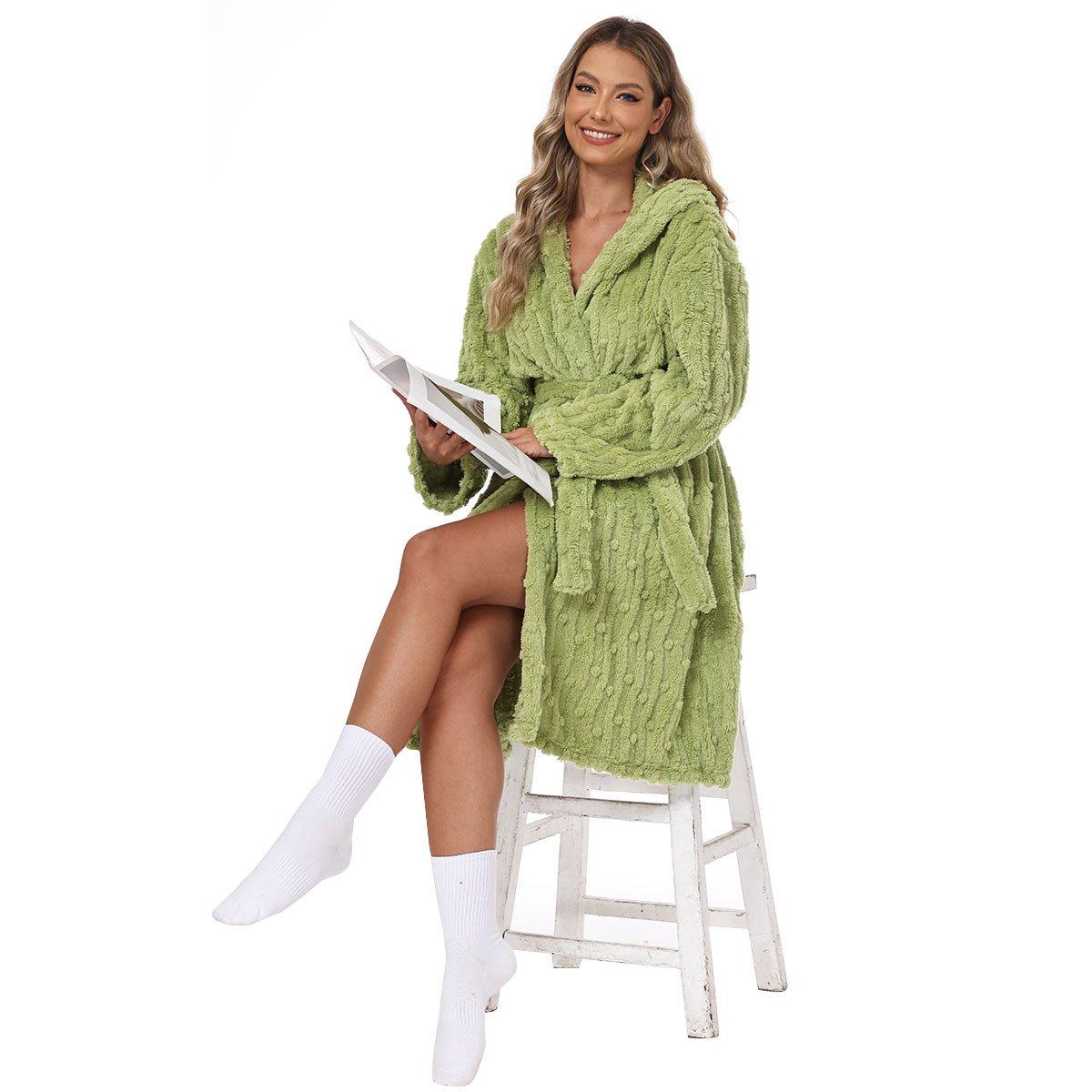 Flannel Bathrobe Night-Robe Sweet Cute Home Wear 18 Flannel Bathrobe Night-Robe Sweet Cute Home Wear