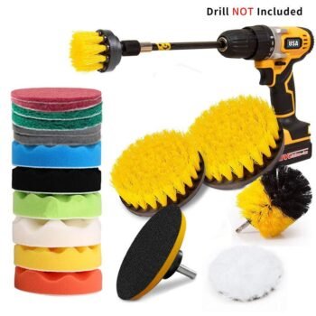 Various cleaning brushes and pads set