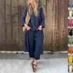 2pcs Long-sleeved Suits Loose V-neck Long