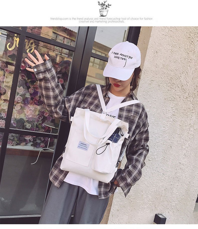 Harajuku Canvas Bags Students Handbag With 4 undefined