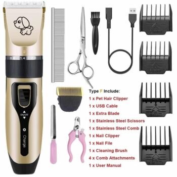 Pet Hair Clipper with Ceramic Blade & Silent Motor
