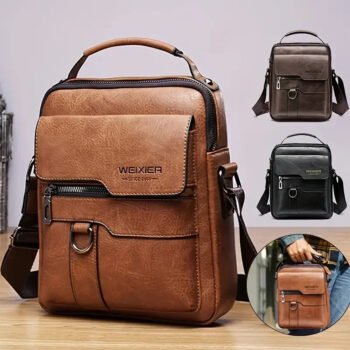 Men’s Messenger Bag – PU Leather Retro Crossbody