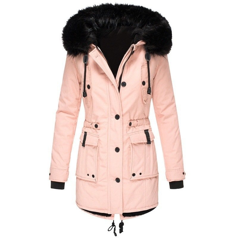 Women’s Thick Fleece-Lined Winter Jacket – Slim Fit Coat 5 2401240822440323800