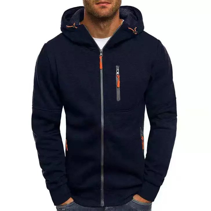 Men’s Casual Zipper Hoodie - Solid Color Fitness Jacket 3 2406271112320320800