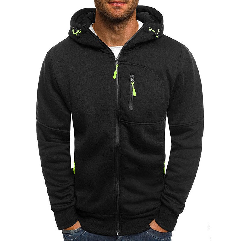 Men’s Casual Zipper Hoodie - Solid Color Fitness Jacket 4 2406271112320324700