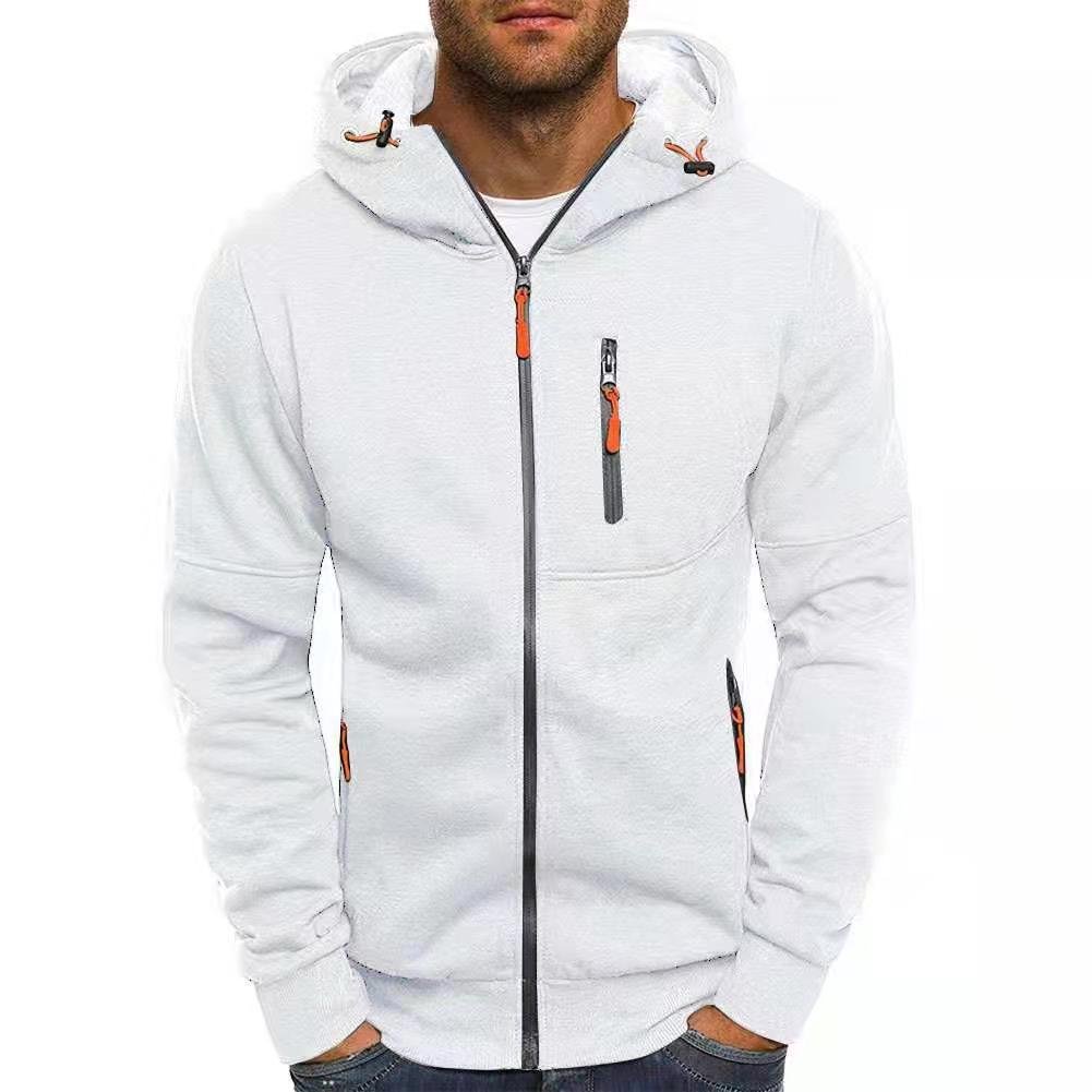 Men’s Casual Zipper Hoodie - Solid Color Fitness Jacket 5 2406271112320327200