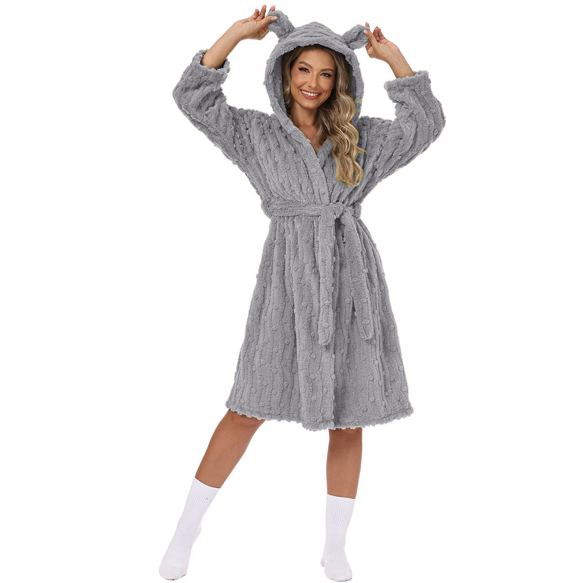 Flannel Bathrobe Night-Robe Sweet Cute Home Wear 6 4c9c44b6 329e 47fb a1ce f8b39315ba8b