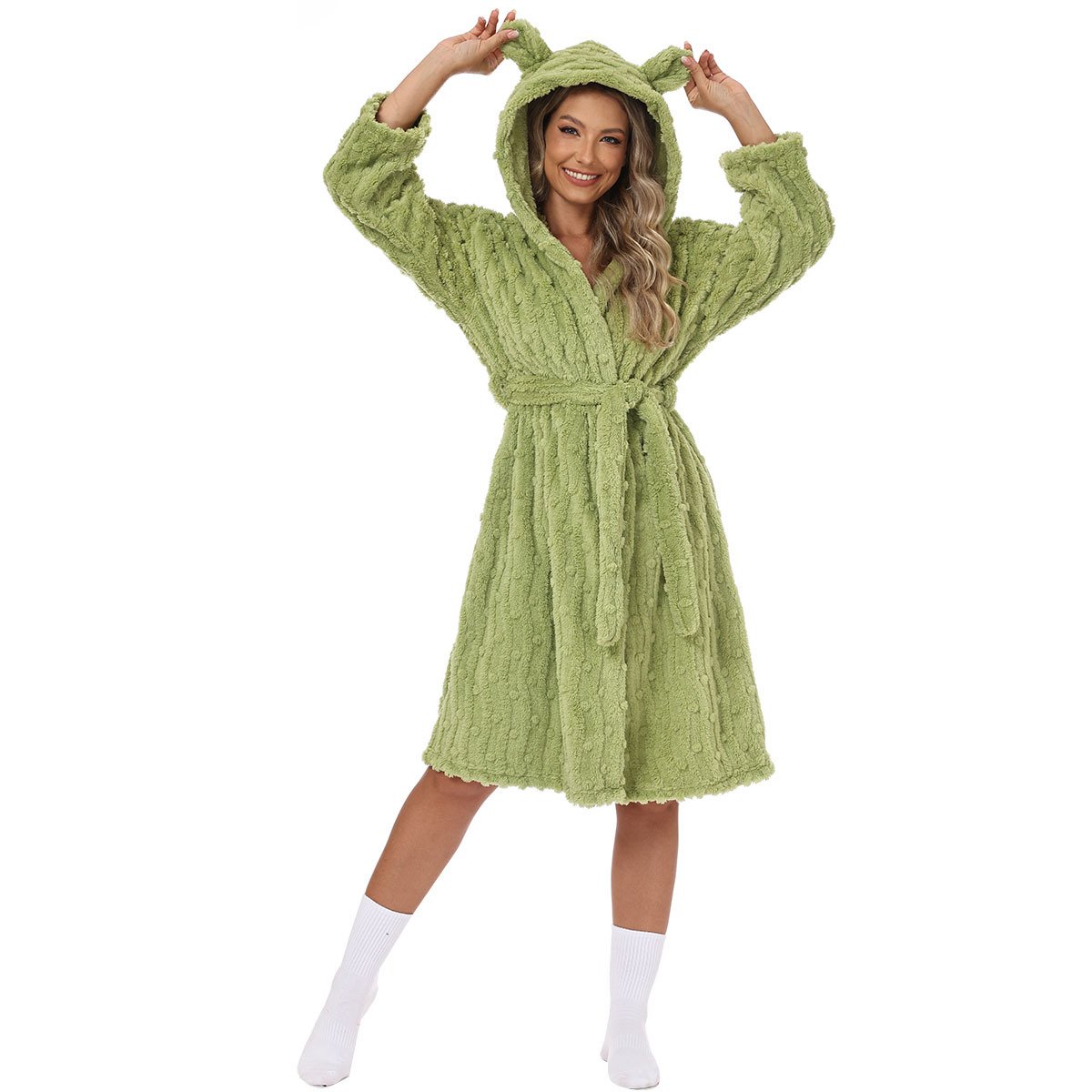 Flannel Bathrobe Night-Robe Sweet Cute Home Wear 7 6054f153 a942 4dcf a5e3 430f827d12c8