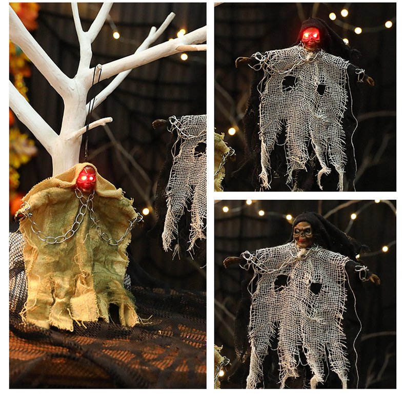 Halloween Hanging Ghost with Glowing Skull Decoration 6 06712d48 1d08 4425 a3b2 f92ae3a08983