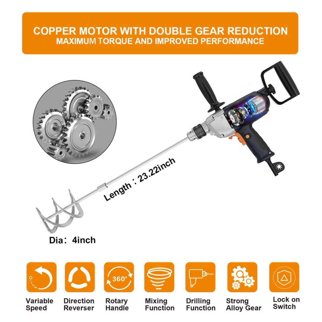 Electric Drill Mixer 1050W – Corded Concrete & Mud Mixer 2 554e452d 3717 4848 95c2 0a31e2ab960a