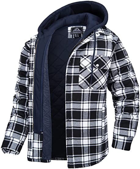 Men’s Plaid Hooded Winter Coat Warm Casual Jacket 4 b3ef9c4e f1f5 4e10 bd61 f8e8e439a4c9