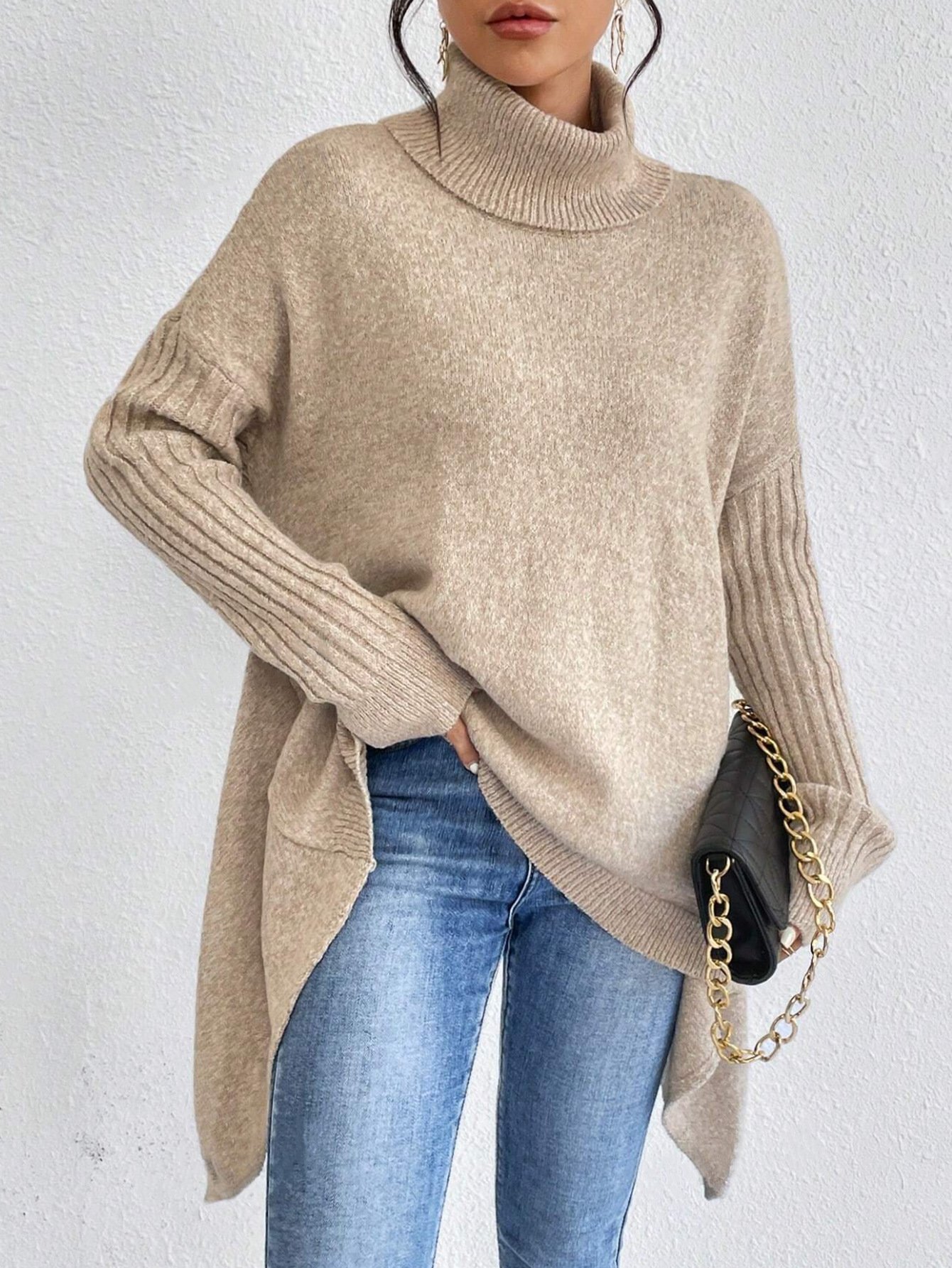 Irregular Turtleneck Sweater Women’s Winter Pullover 4 35b00db0 8deb 4814 a0de ac32ede424b7