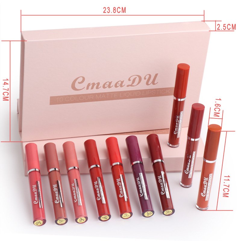10-Pack Waterproof Matte Non-Stick Lipstick Set for Women 6 8c84f007 cf83 462d b785 e8091737ef83