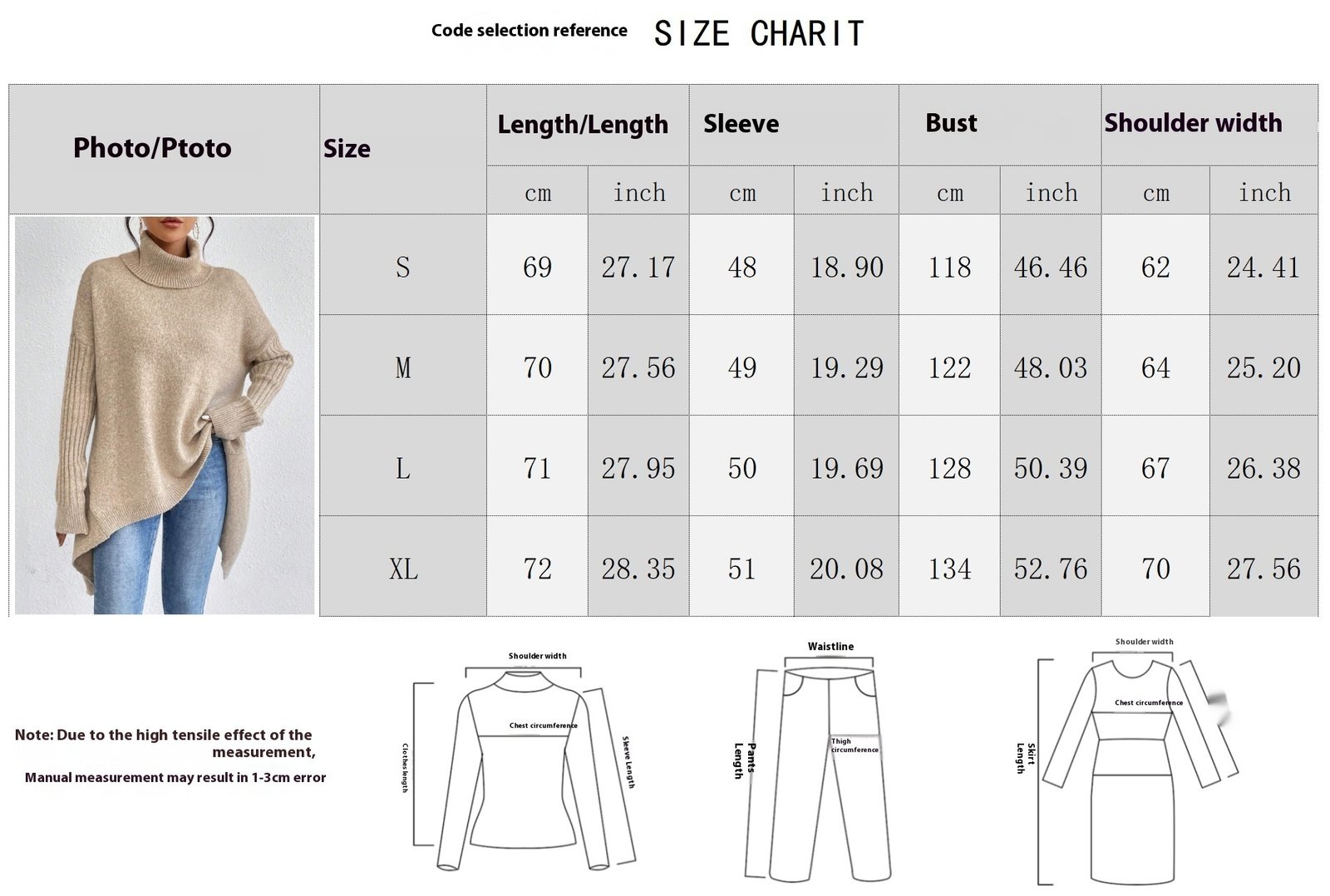Irregular Turtleneck Sweater Women’s Winter Pullover 2 bc576049 822c 48ee a085 f074b76b2cb6