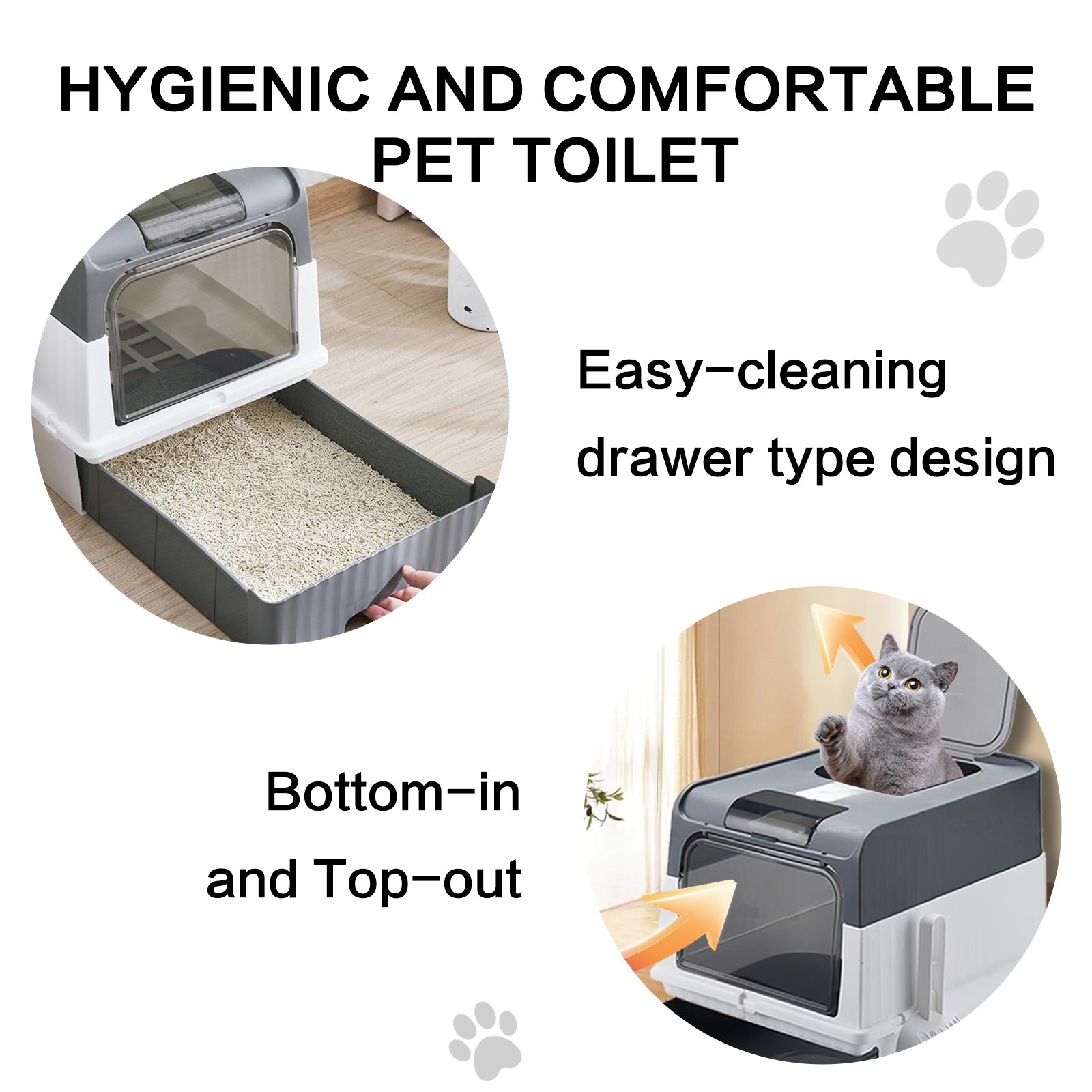 Super Large Cat Litter Box – One-Way, Drawer & Front Entry 8 f9cbabdb 7848 4a4a ba10 7203a1c5f427