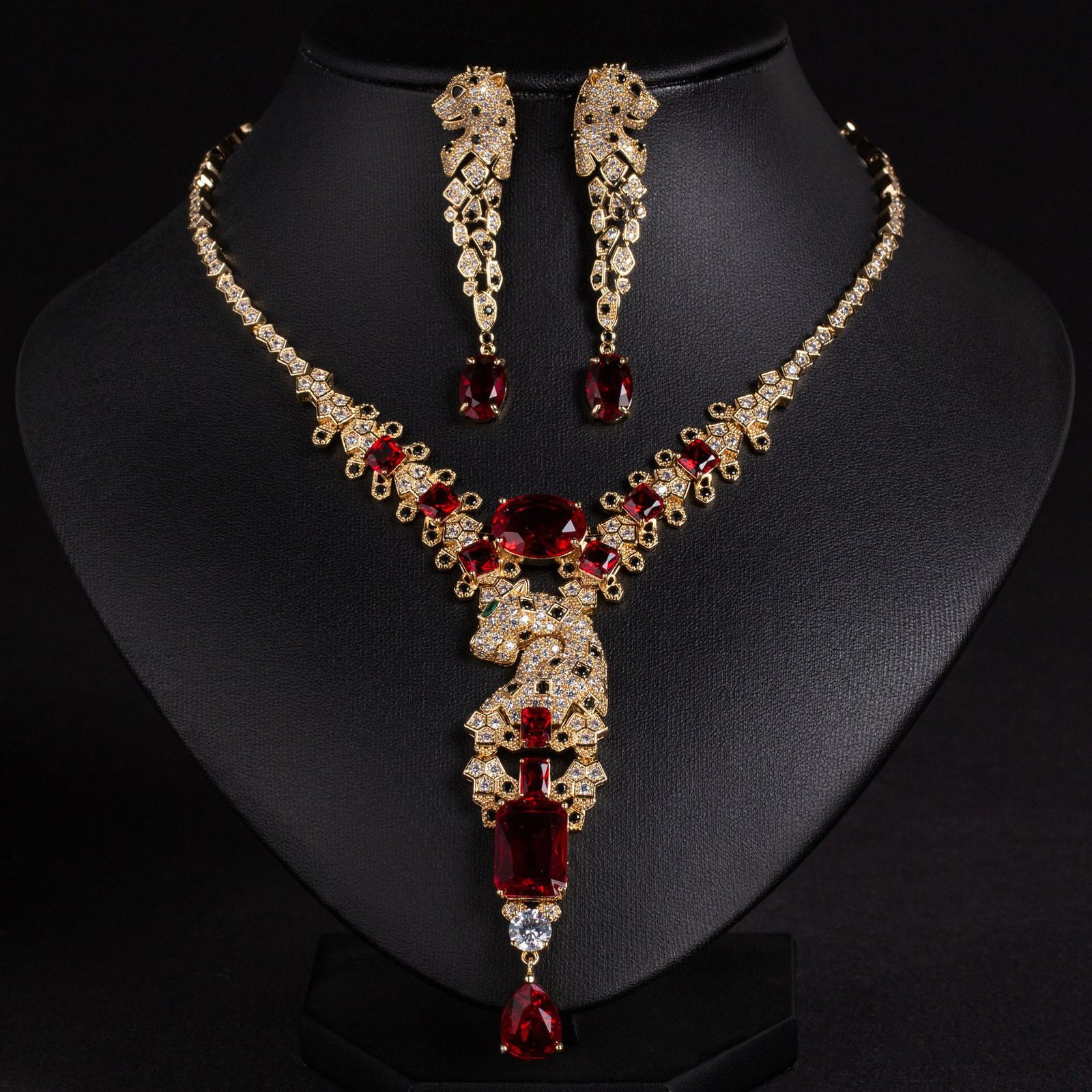 Leopard Retro Zircon Necklace & Jewelry Set 7 0F5A3218