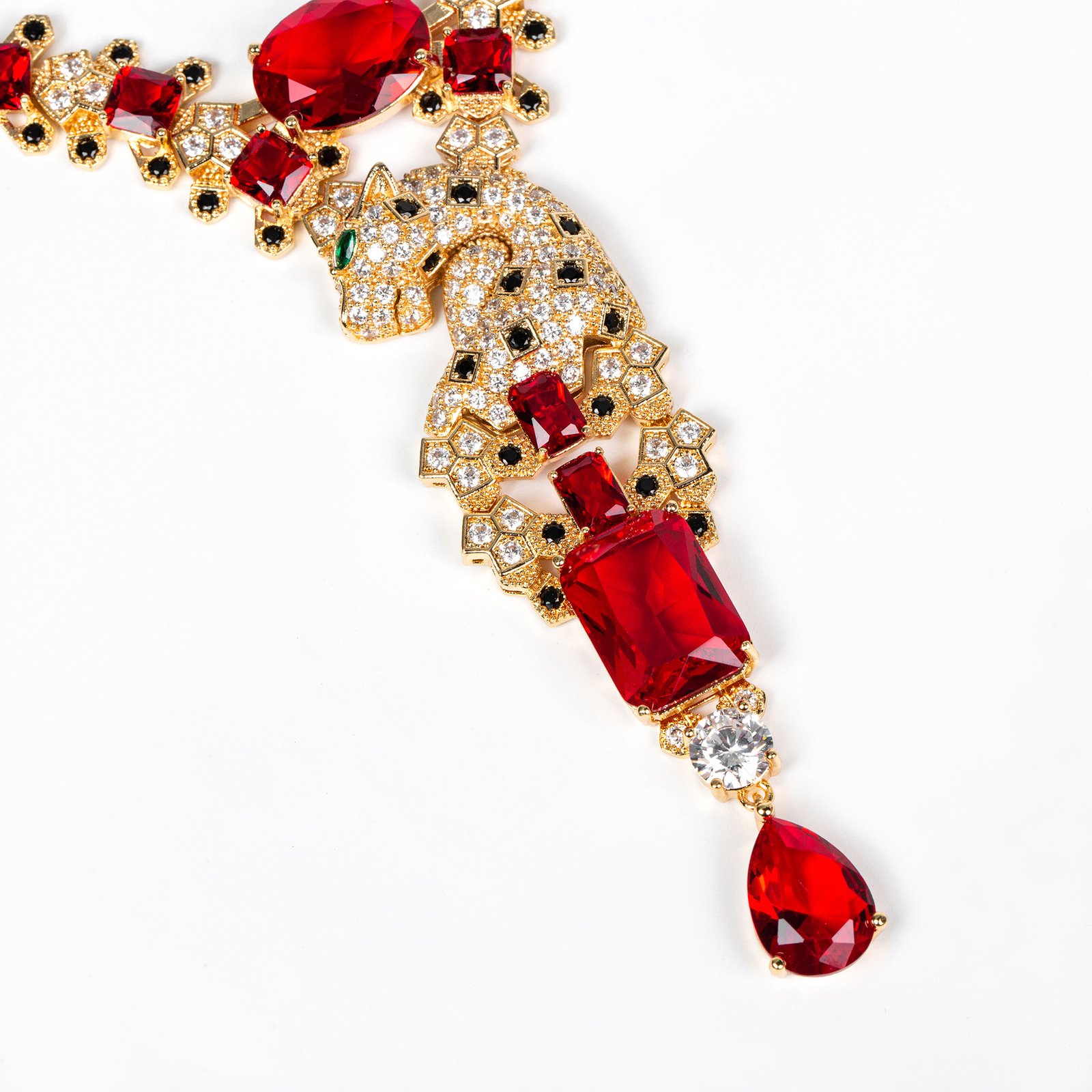 Leopard Retro Zircon Necklace & Jewelry Set 10 undefined